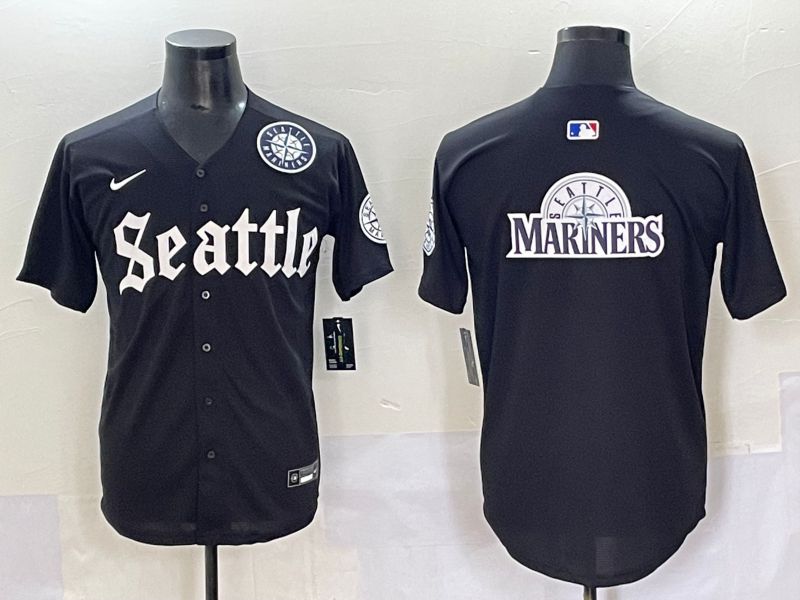 Men 2025 Seattle Mariners Blank black Five generations Joint Name Nike MLB Jersey style 23